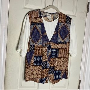 COPY - Patchwork style top M womens summer euc